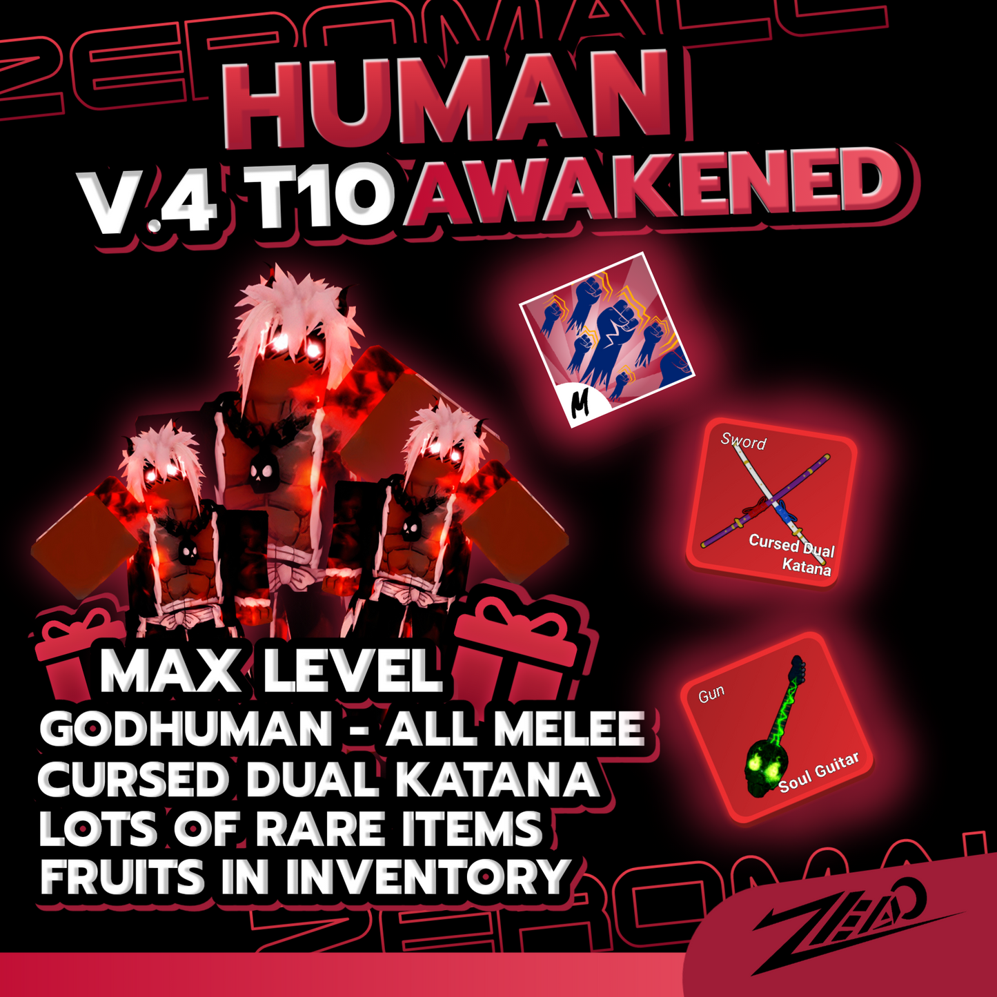 Roblox Blox Fruits Account Race Awakening Human V4 T10