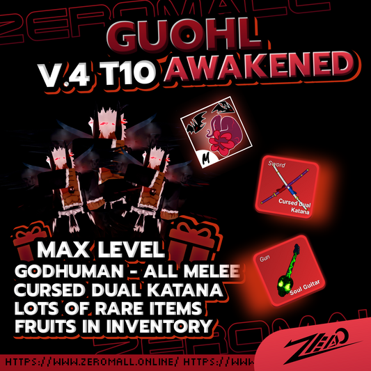 Roblox Blox Fruits Account Race Awakening Ghoul V4 T10 Sanguine Art